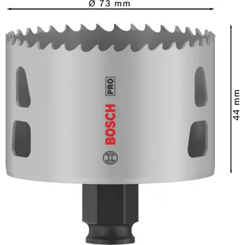 Bosch PRO Multi Material PC Plus, 44/73 mm, yksittäinen, poranterä, kuivarakennus, metalli, ei-rautametalli, muovi, pehmeä puu, musta, harmaa, kobolttiteräs, kobolttiseosteinen pikateräs (HSS-Co)