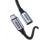 Ugreen USB-C 3.1 jatkojohto USB-kaapeli USB 3.2 Gen 2 (3.1 Gen 2) 1 m USB C musta, harmaa