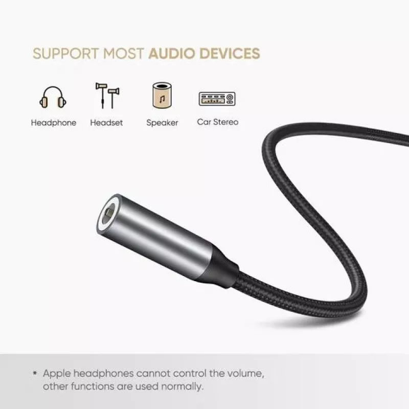 Matkapuhelinkaapeli Ugreen 30632 USB-C - 3,5 mm musta