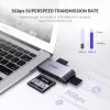 Kortinlukija UGREEN 50541 USB 3.2 Gen 1 (3.1 Gen 1) — CF, SD, MicroSD, Memory Stick, teräs, 5000 Mbit/s