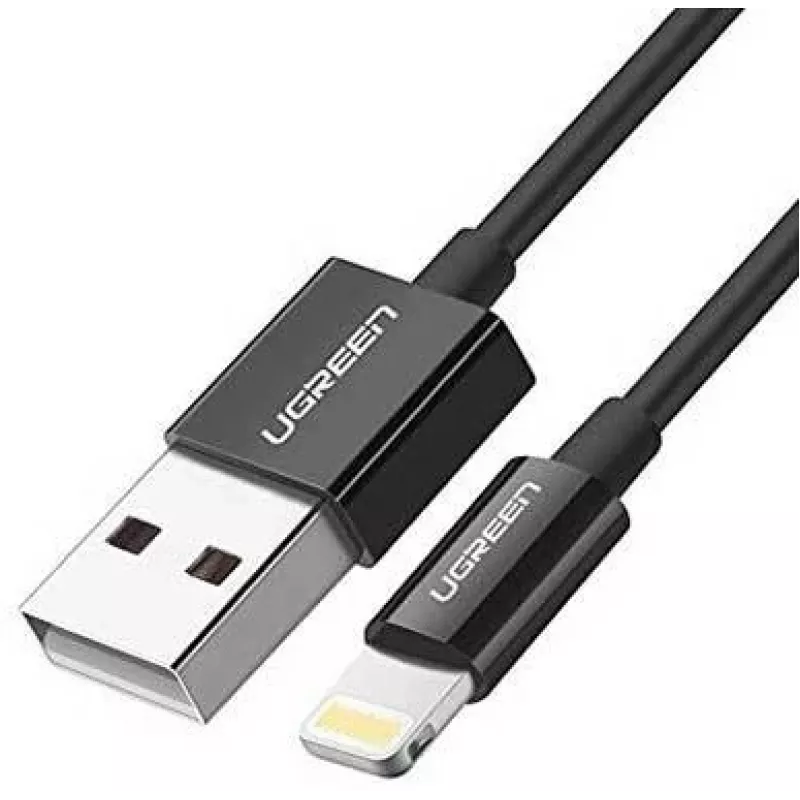 Ugreen 80823 US155 puhelinkaapeli musta 2 m USB A Lightning