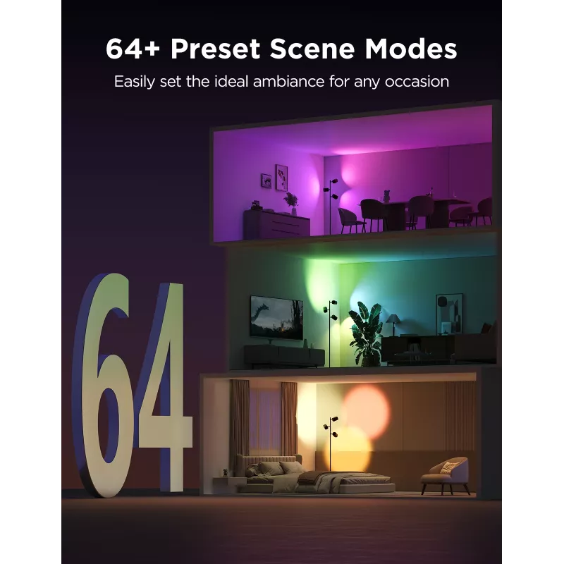 Govee Tree Floor Lamp älykäs jalkavalaisin WLAN/Bluetooth 72 W