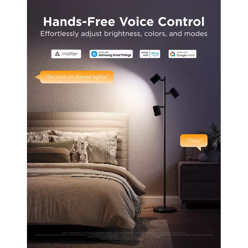 Govee Tree Floor Lamp älykäs jalkavalaisin WLAN/Bluetooth 72 W