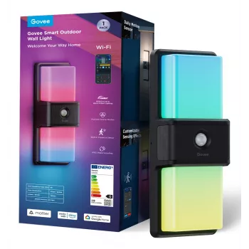 Ulkoseinävalaisin Govee H7078CD1 älykäs RGB-värinvaihto, WLAN-/sovellusohjaus