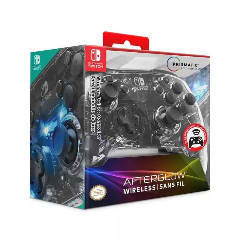 PDP Afterglow musta, läpinäkyvä peliohjain analoginen / digitaalinen Nintendo Switch, Nintendo Switch Lite, Nintendo Switch OLED