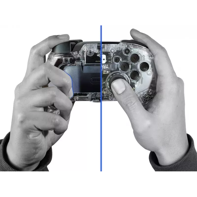 PDP Afterglow musta, läpinäkyvä peliohjain analoginen / digitaalinen Nintendo Switch, Nintendo Switch Lite, Nintendo Switch OLED