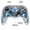 PDP Afterglow musta, läpinäkyvä peliohjain analoginen / digitaalinen Nintendo Switch, Nintendo Switch Lite, Nintendo Switch OLED