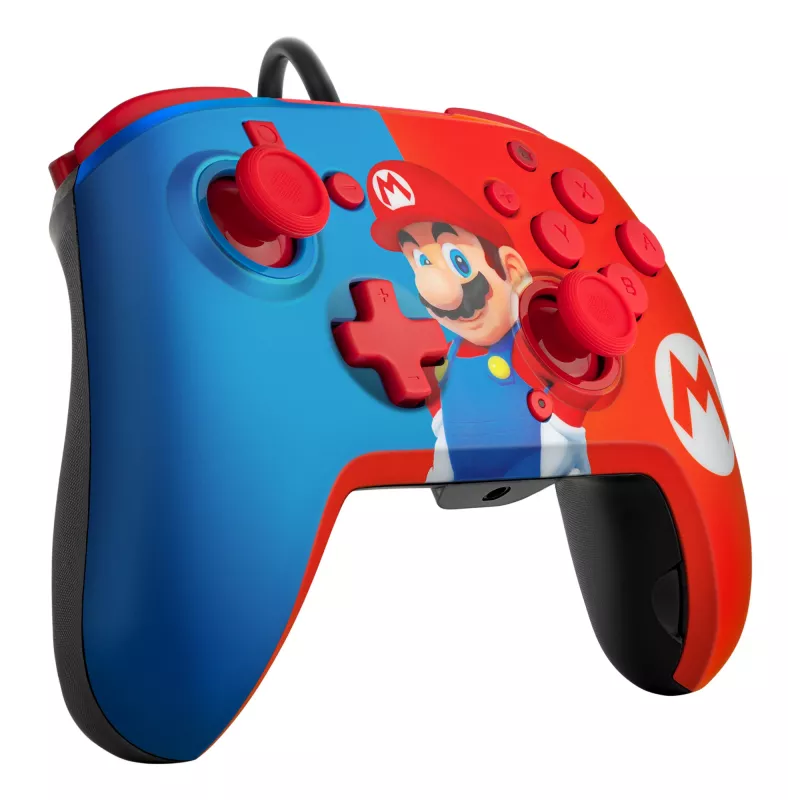 PDP REMATCH johdollinen ohjain: Power Pose Mario, peliohjain, Nintendo Switch, Nintendo Switch OLED, D-pad, Home-painike, analoginen / digitaalinen, johdollinen, USB