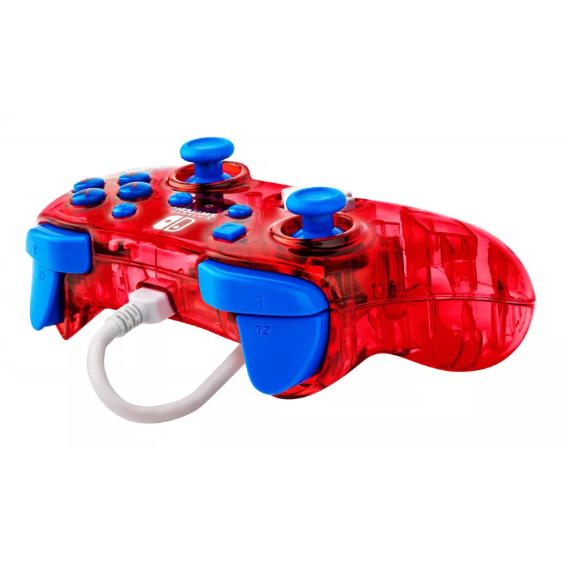 PDP Rock Candy: Mario Punch punainen, läpikuultava USB-peliohjain analoginen/digitaalinen Nintendo Switch, Nintendo Switch Lite, Nintendo Switch OLED