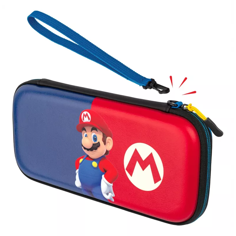 Kovakuorinen kantolaukku PDP ohut Deluxe Power Pose Mario Nintendo - sininen/punainen