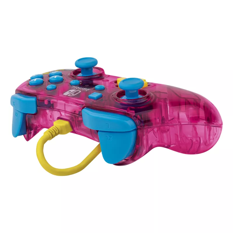 PDP Rock Candy: Bubblegum Peach pinkki, läpikuultava USB-peliohjain analoginen / digitaalinen Nintendo Switch, Nintendo Switch Lite, Nintendo Switch OLED