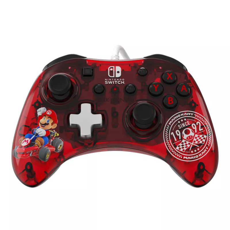 PDP Rock Candy: Mario Punch punainen, läpinäkyvä USB-peliohjain analoginen/digitaalinen Nintendo Switch, Nintendo Switch Lite, Nintendo Switch OLED