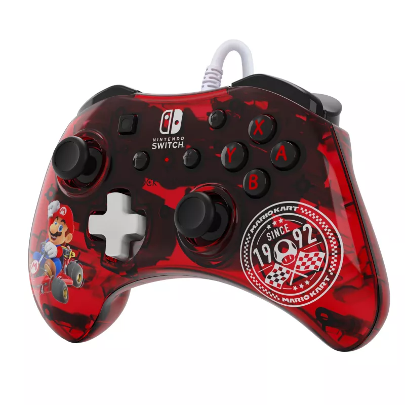 PDP Rock Candy: Mario Punch punainen, läpinäkyvä USB-peliohjain analoginen/digitaalinen Nintendo Switch, Nintendo Switch Lite, Nintendo Switch OLED