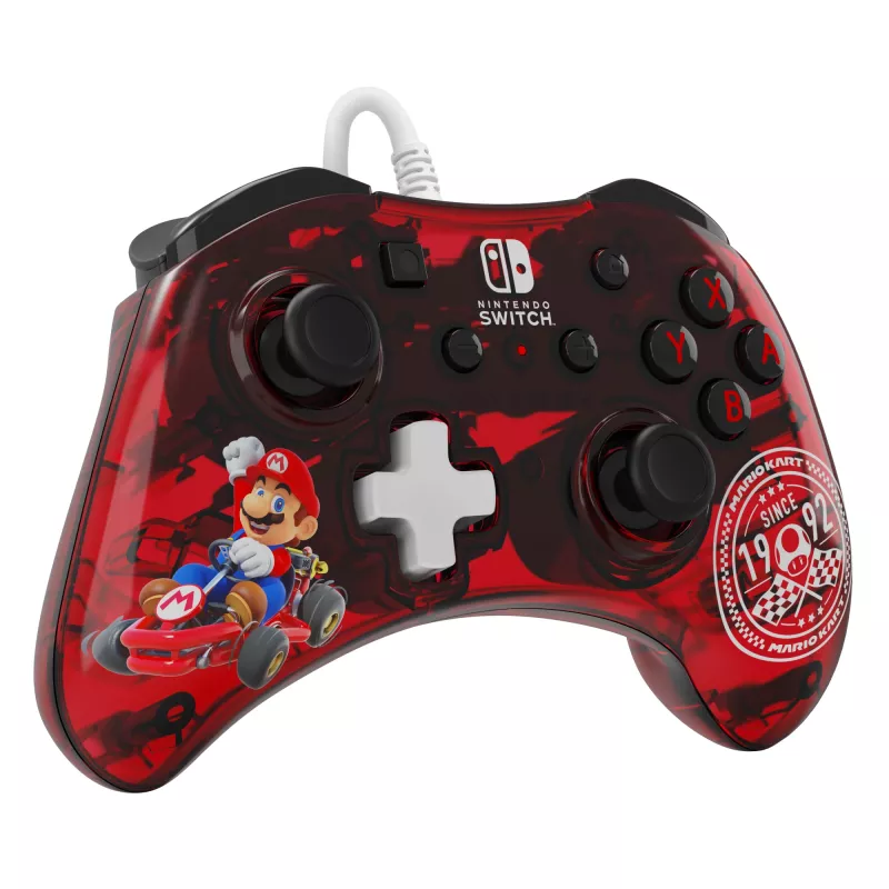 PDP Rock Candy: Mario Punch punainen, läpinäkyvä USB-peliohjain analoginen/digitaalinen Nintendo Switch, Nintendo Switch Lite, Nintendo Switch OLED