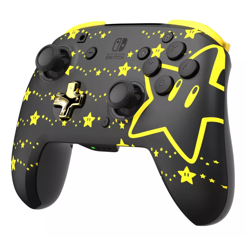 PDP REMATCH GLOW musta, keltainen peliohjain analoginen/digitaalinen Nintendo Switch, Nintendo Switch OLED