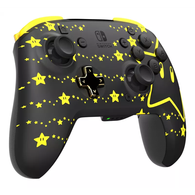 PDP REMATCH GLOW musta, keltainen peliohjain analoginen/digitaalinen Nintendo Switch, Nintendo Switch OLED