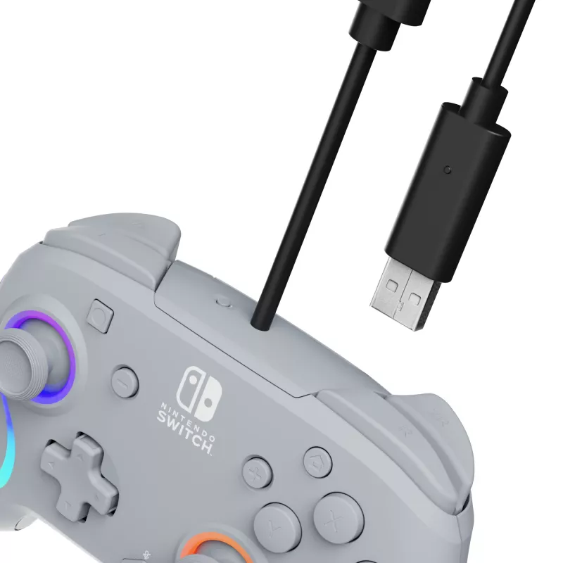 PDP Afterglow Wave harmaa USB-peliohjain analoginen/digitaalinen Nintendo Switch, Nintendo Switch OLED