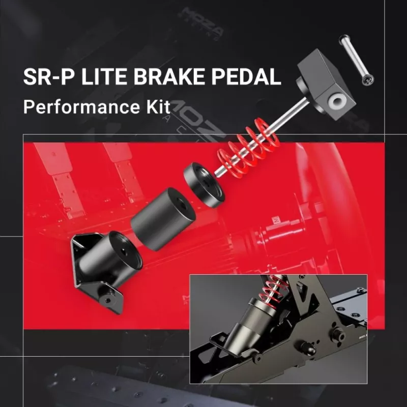 Moza Racing SR-P Lite lisävarustesarja, PC, poljinvoimasarja, musta, punainen, hopea, MOZA, SR-P Lite, 1 kpl
