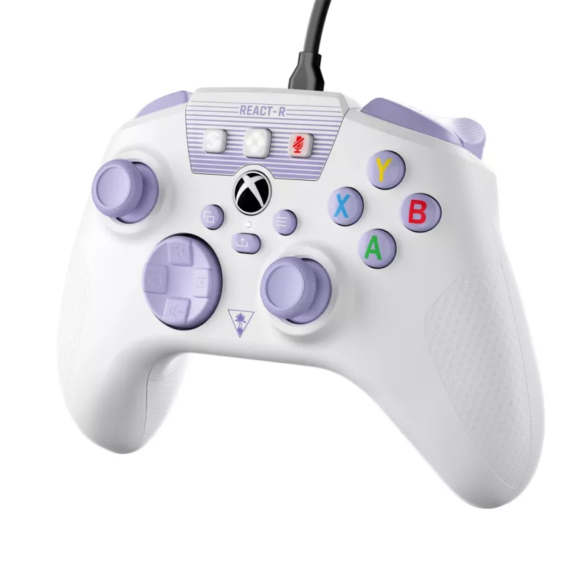 Turtle Beach REACT-R violetti, valkoinen USB-peliohjain PC, Xbox One, Xbox One S, Xbox One X, Xbox Series S, Xbox Series X