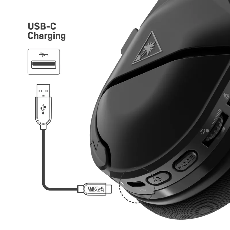 Headset Turtle Beach Stealth 600 Gen 2 MAX – johdollinen & langaton, USB-C, korvan ympäri, 20–20000 Hz, musta
