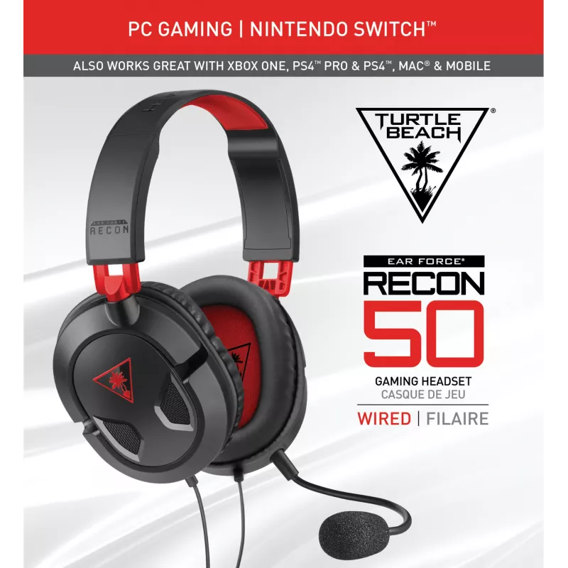 Turtle Beach Recon 50 headset johdollinen peliheadset – PC, Xbox Series X tai S, Xbox One, PS5 ja PS4