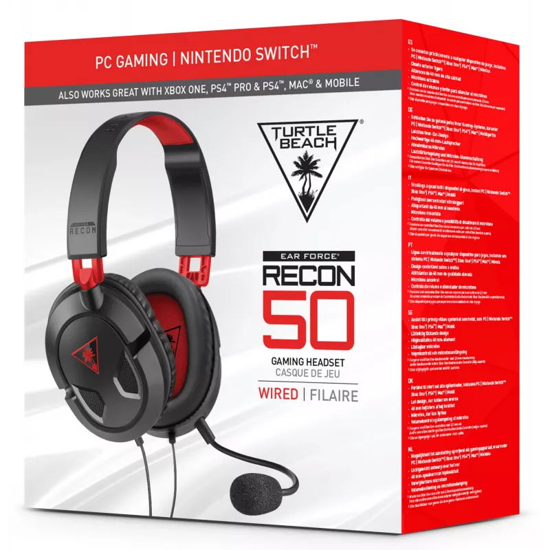 Turtle Beach Recon 50 headset johdollinen peliheadset – PC, Xbox Series X tai S, Xbox One, PS5 ja PS4