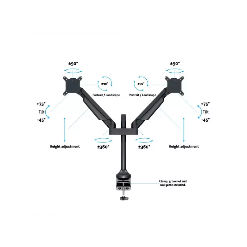 Multibrackets M VESA Gas Lift Arm Dual musta