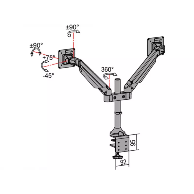 Multibrackets M VESA Gas Lift Arm Dual musta