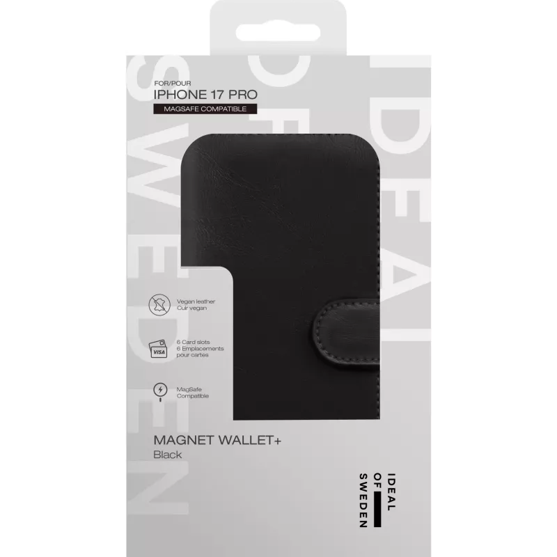 iDeal of Sweden Magnet Wallet+ MagSafe iPhone 17 Pro musta