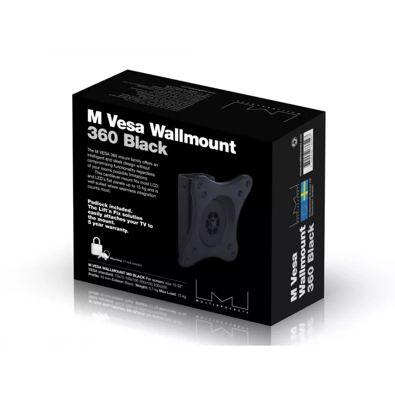 Multibrackets M VESA Wallmount 360 musta
