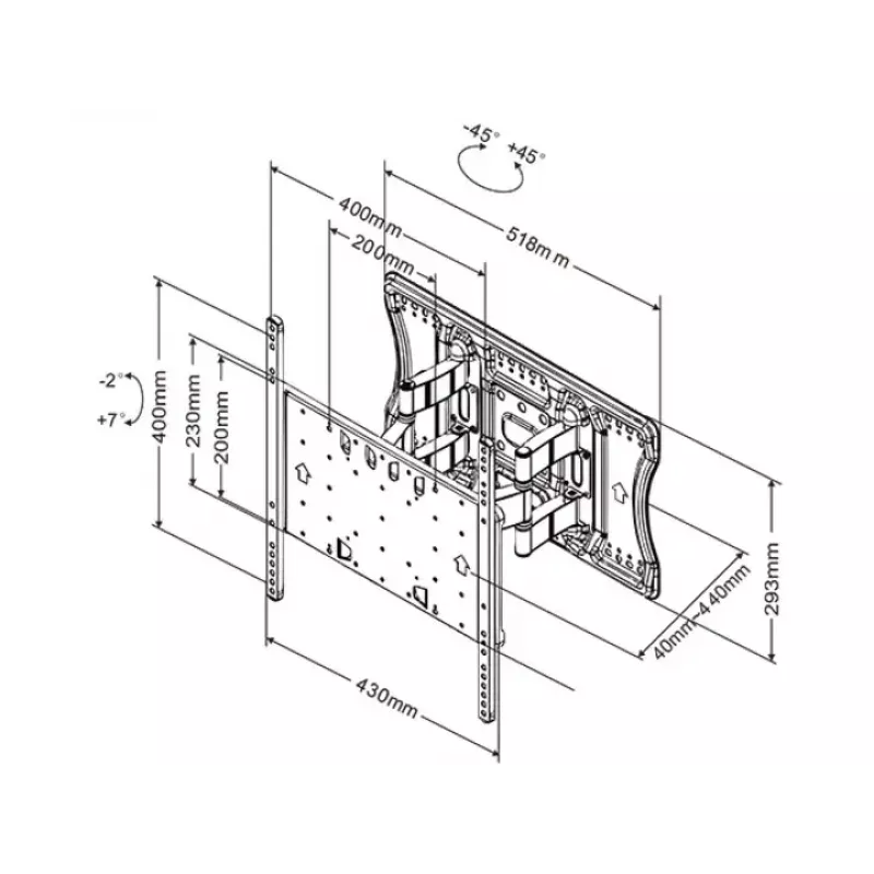 Multibrackets M VESA Super ohut Tilt & Turn Plus HD -teline