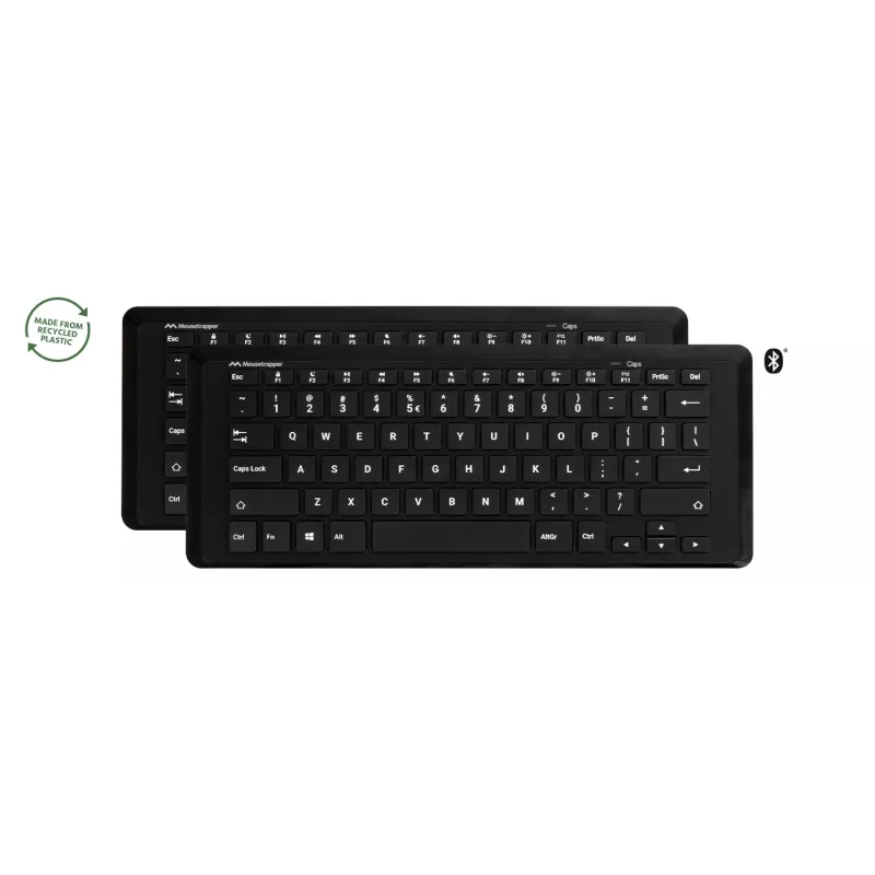 Mousetrapper Type Mini -langaton näppäimistö QWERTY NORDIC – USB-C, RF-langaton, Bluetooth, musta