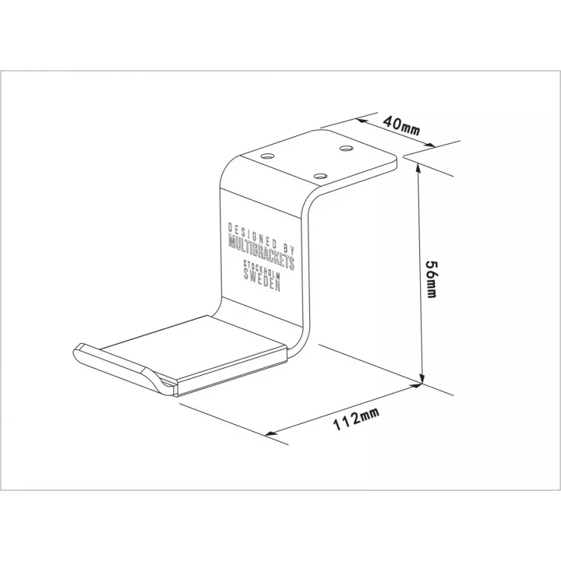 Multibrackets M Headset Holder Desk -kuuloketeline, musta