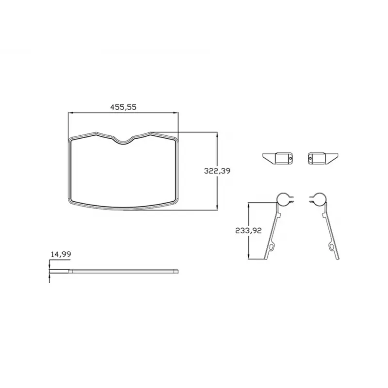 Multibrackets M Public Floorstand Shelf Basic 150 -hyllytaso, musta, muovi/teräs