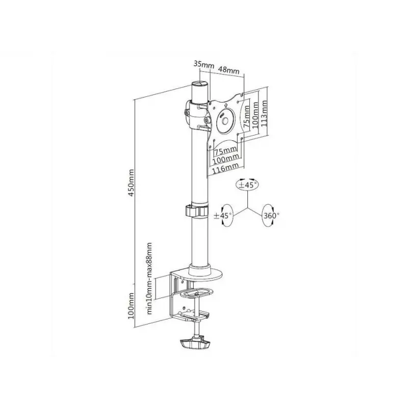 Multibrackets M Deskmount Basic Single -pöytäteline