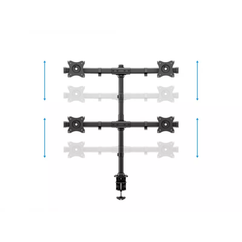 Multibrackets M Deskmount Basic Quad, puristin/läpivienti, 32 kg, 38,1 cm (15 tuumaa), 68,6 cm (27 tuumaa), 100 x 100 mm, musta
