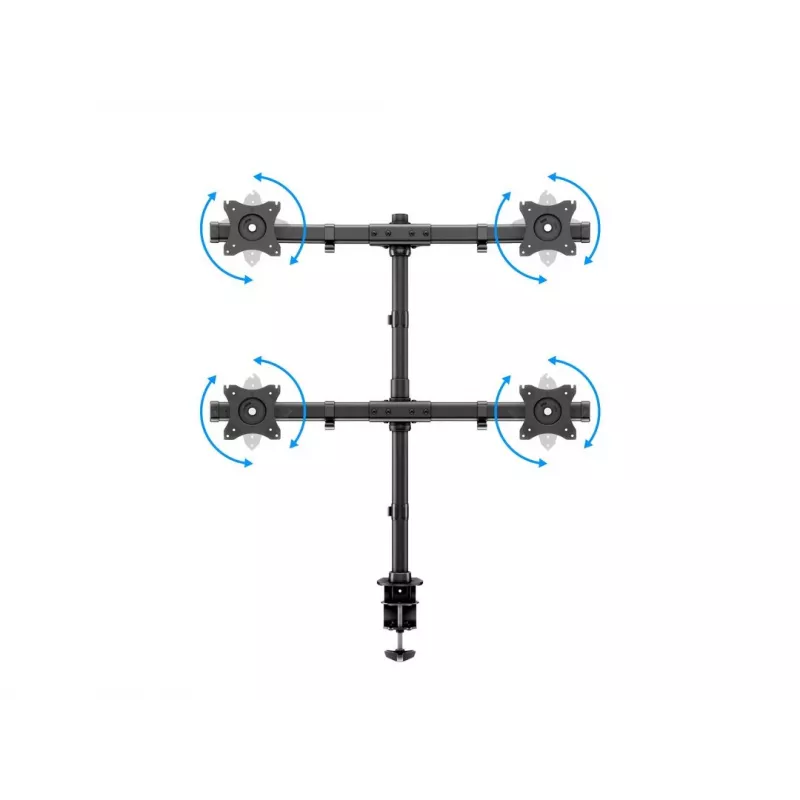 Multibrackets M Deskmount Basic Quad, puristin/läpivienti, 32 kg, 38,1 cm (15 tuumaa), 68,6 cm (27 tuumaa), 100 x 100 mm, musta