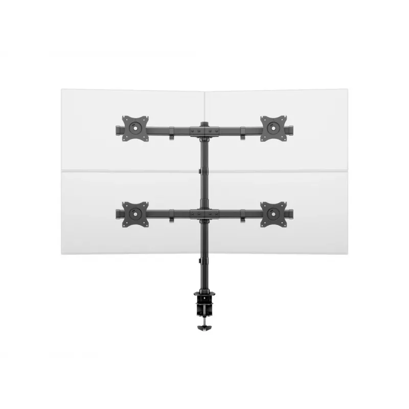 Multibrackets M Deskmount Basic Quad, puristin/läpivienti, 32 kg, 38,1 cm (15 tuumaa), 68,6 cm (27 tuumaa), 100 x 100 mm, musta