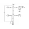 Multibrackets M Deskmount Basic Quad, puristin/läpivienti, 32 kg, 38,1 cm (15 tuumaa), 68,6 cm (27 tuumaa), 100 x 100 mm, musta