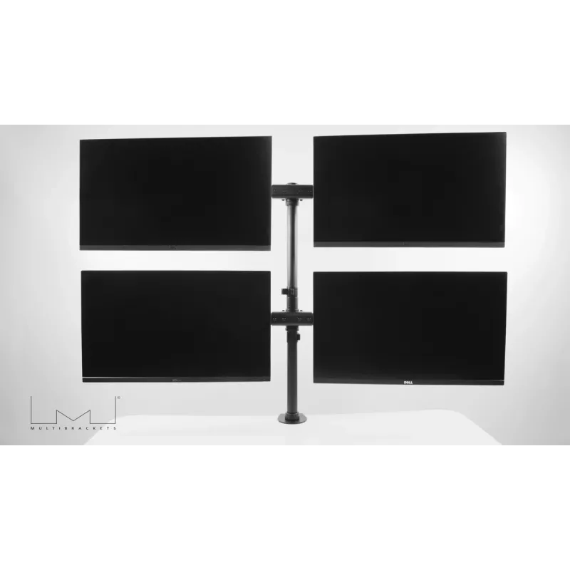 Multibrackets M Deskmount Basic Quad, puristin/läpivienti, 32 kg, 38,1 cm (15 tuumaa), 68,6 cm (27 tuumaa), 100 x 100 mm, musta