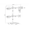 Multibrackets M Deskstand Basic Quad -vapaasti seisova teline, 32 kg, 15-27 tuumaa