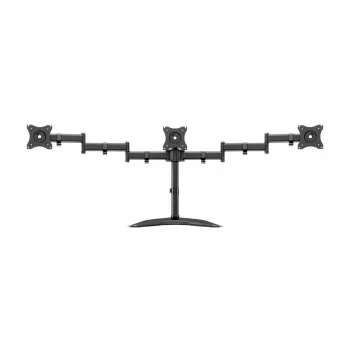 MULTIBRACKETS M Deskstand Basic Triple -näytön pöytäteline — 3-osainen, VESA 75x75–100x100, tukee enintään 24 kg, 15–27 tuuman näytöille, musta