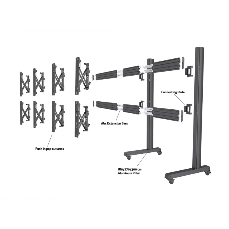 Multibrackets M Pro Series -kiskon jatke, alumiini, 180 mm