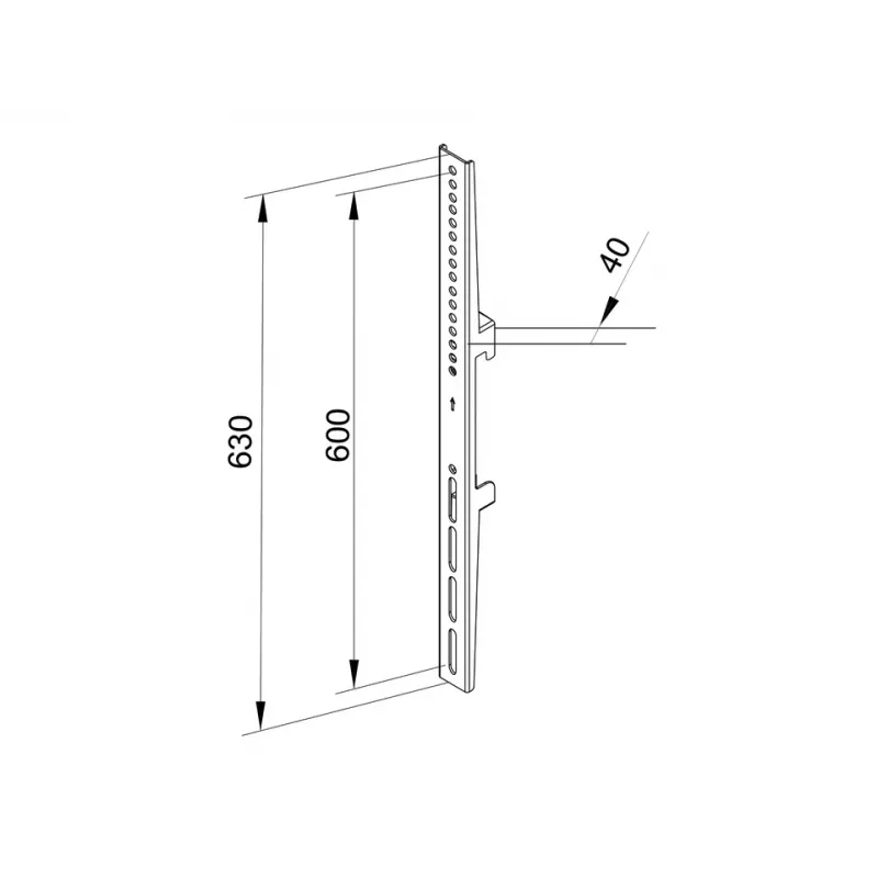Multibrackets M Pro Series Fixed Arms 600 mm -litteänäytön kiinnitysvarsi, teräs, musta, 2 kpl:n pakkaus