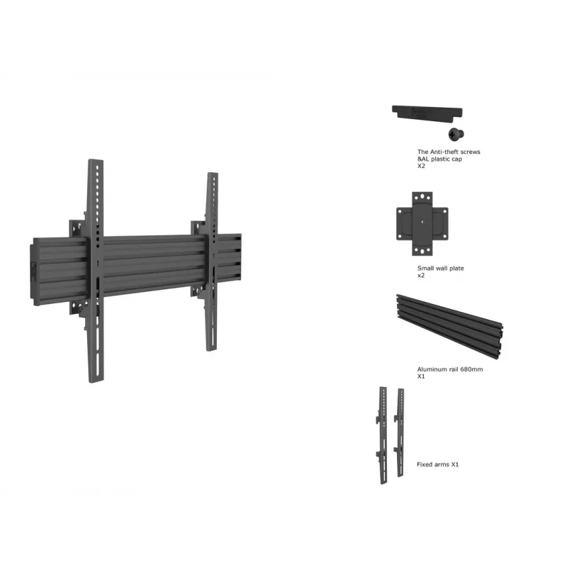 Multibrackets M Wallmount Pro MBW1U Fixed, musta, 50 kg, 40-65 tuumaa