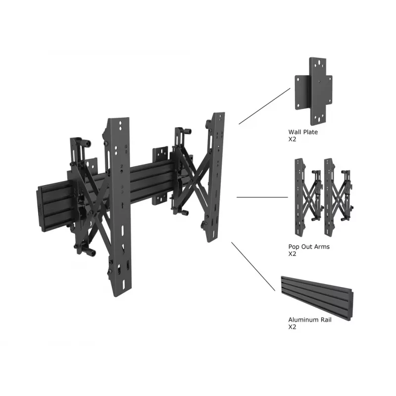 Multibrackets M Wallmount Pro MBW1U -seinäteline, musta, 30 kg, 40-65 tuumaa