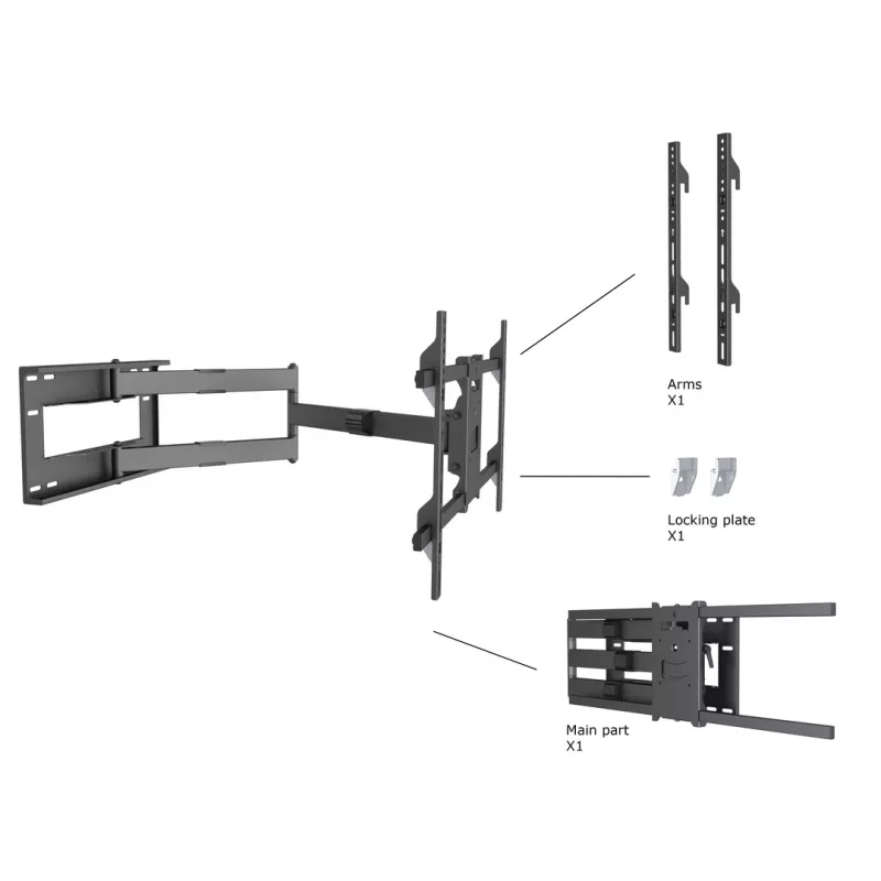Multibrackets M Universal Long Reach Arm 1010mm HD Single 40kg 42-75