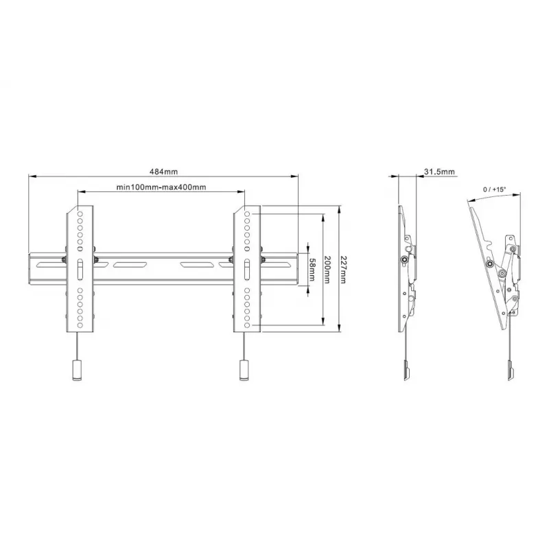 TV-seinäteline Multibrackets M OLED Super ohut Tilt 50 kg 32-65