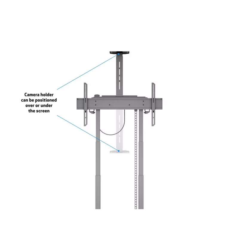 Multibrackets M Motorized Floorstand 120 kg musta sis. kaapin & kamerahyllyn