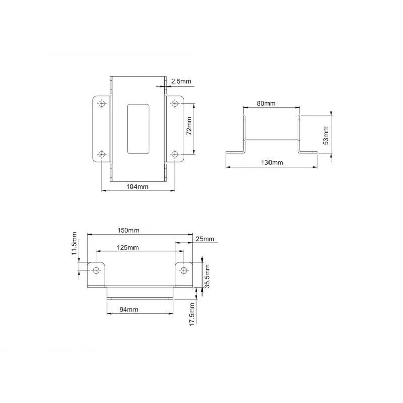 Laitalevy Multibrackets M Pro Series liitoslevy musta teräs 2,1 kg